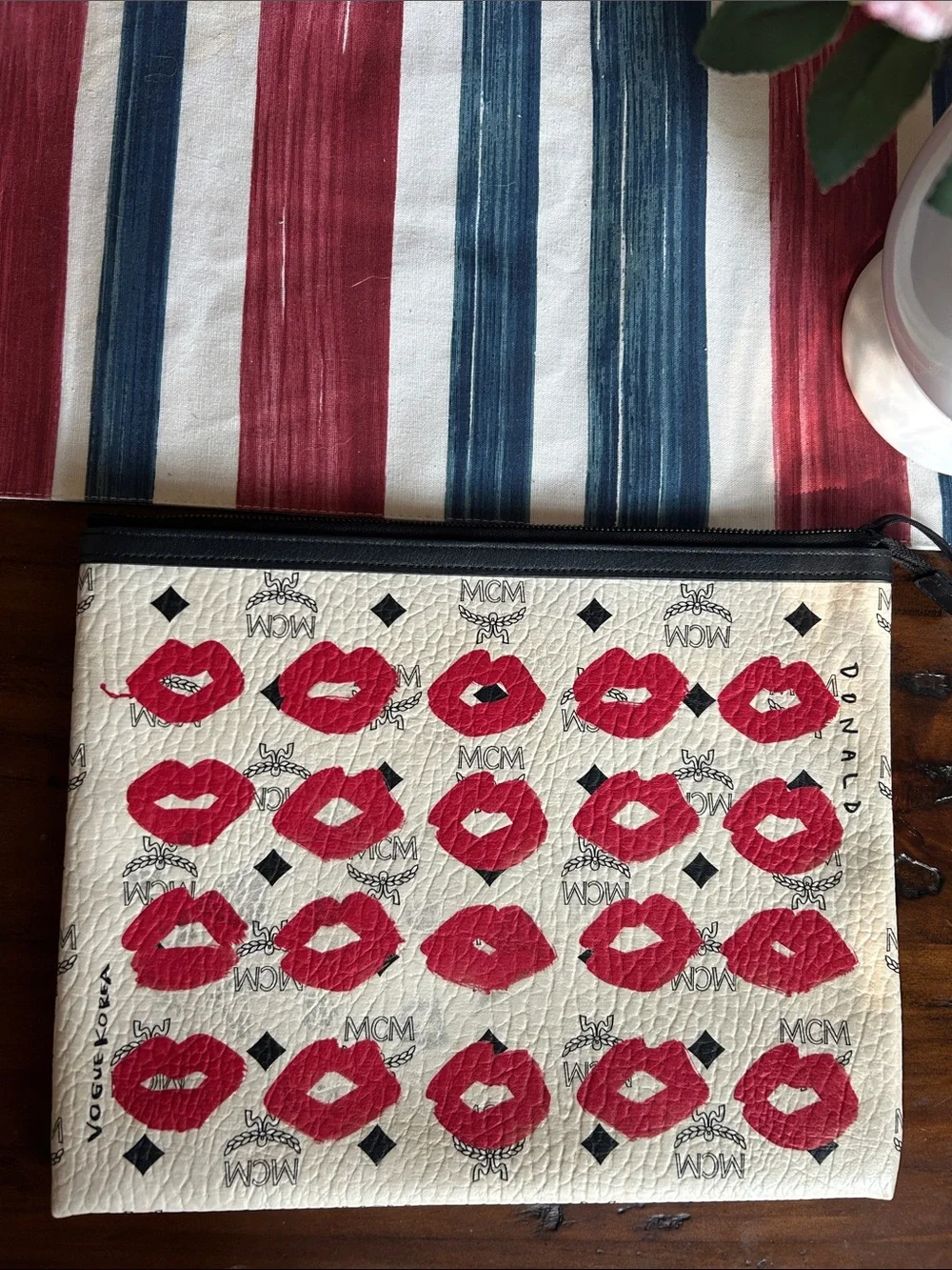 Auth MCM x Vogue Visetos Korea Clutch Bag Donald Used great condition